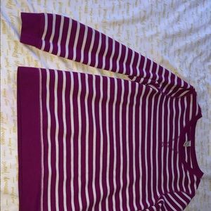 Magenta and white sweatshirt